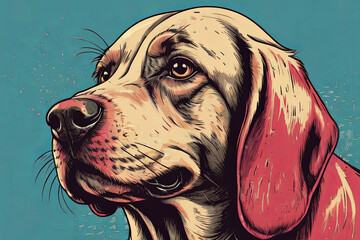 Dog vector illustration. Retro-inspired artwork of a charming canine.