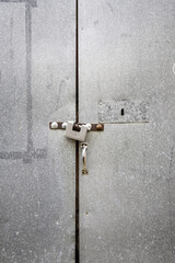 Metal door with padlock - 763027649