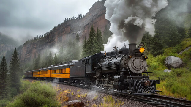 Narow gauge railway in wild west, USA.