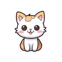 isolated cute cat cartoon character transparent background