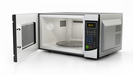 Microwave oven isolated on white background. 3D illustration