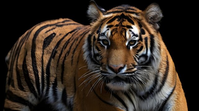 Tiger with a black background