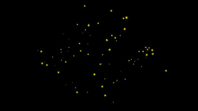 flying fireflies glowing at Night 4K