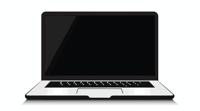 Laptop vector icon silloutte icon flat vector isolated