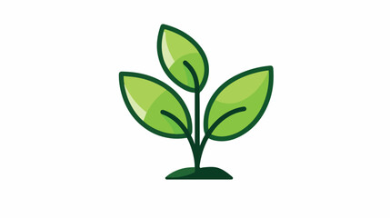 Leaf Nature Spring Sprout Tree Flat Color Icon. 