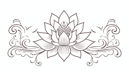 Mandala lotus flower for Henna Mehndi tattoo decorate