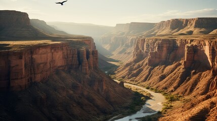 Stunning and scenic view of canyon from birdâ€™s perspective - obrazy, fototapety, plakaty