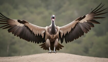 A Vulture With Its Wings Spread Wide Displaying I Upscaled 7
