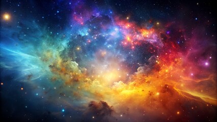 Galaxy Cosmos Abstract: Multicolored Space Background - obrazy, fototapety, plakaty