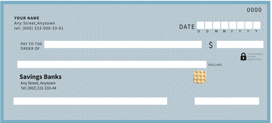 bank cheque template