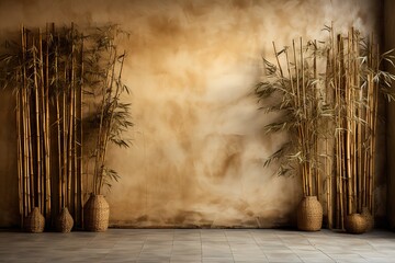 stylist and royal Room bamboo fence or wall texture background for interior decoration.