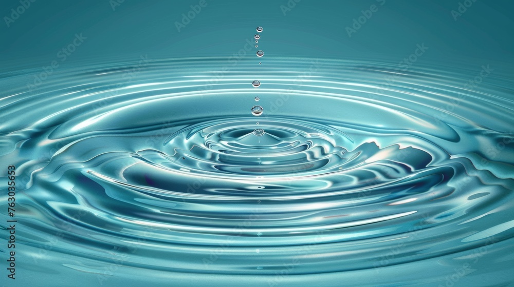 Poster splash effects on water ripples from caustic drops or sound waves. modern set round wave surfaces on