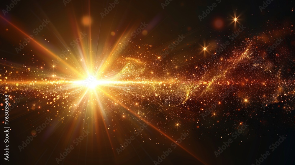 Poster flashlight effect using special lens on transparent background. modern illustration.