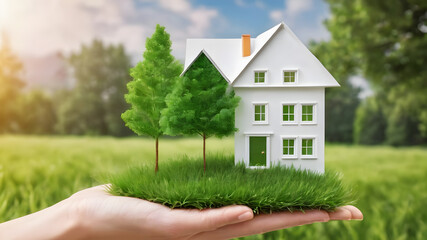 House model. Property home and real estate insurance concept. miniature model house. Mortgage concep. AI generated image, ai..