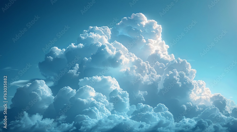 Aufkleber A transparent cloud is isolated on a blue background in modern form. EPS10 file with a real transparency effect.