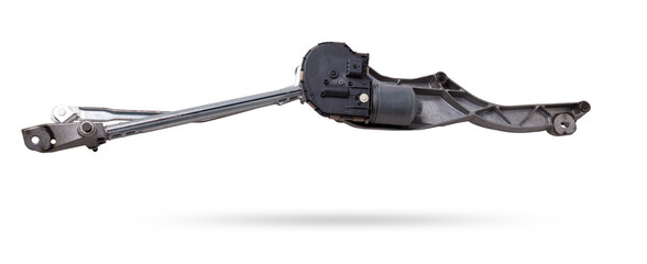 Wiper mechanism with electric motor - with a reducer that returns the brushes to their place, as...