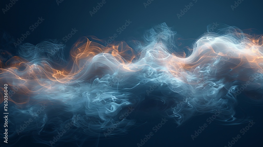 Leinwandbilder An element of modern design illustrating realistic smoke clouds. Smoke is emitted from burning objects. Fog effect is transparent. White steam is created and mist is created.