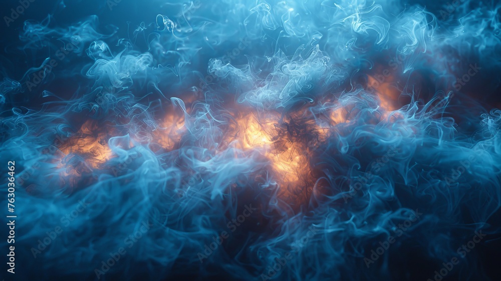 Poster close-up of atmospheric smoke and an abstract color background.