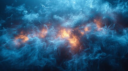 Close-up of atmospheric smoke and an abstract color background.