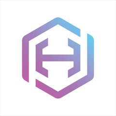 Letter H Logo Hexagon ,Branding design logo H, Monogram H logo design
