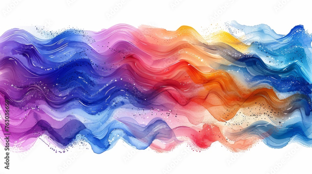 Poster multicolored brush strokes. gradient abstract shapes colorful fluid paint. collection of isolated ho