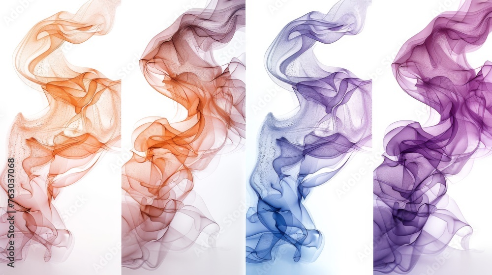 Aufkleber modern set of air flow elements with a white background. abstract light effect blowing from an air c