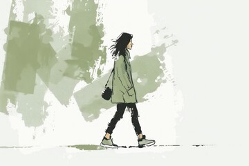 woman walking walking concept