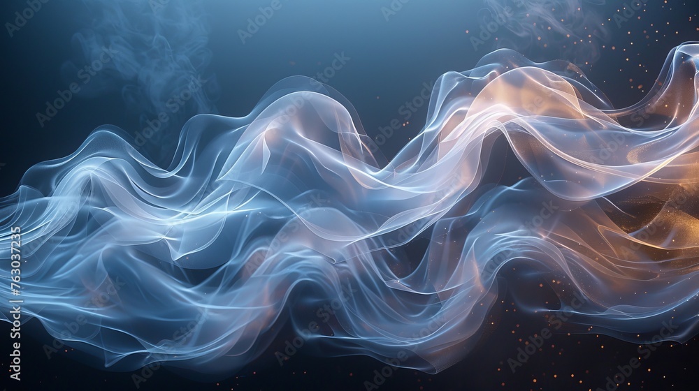 Aufkleber flows of air on a transparent background. abstract light effects blowing from an air conditioner or 