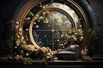 stylist and royal Time window, space for text, photographic,
