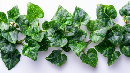 The green ivy plant is isolated on a white background - obrazy, fototapety, plakaty