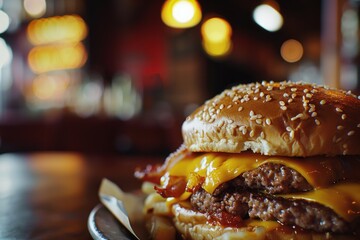 hamburger with cheese