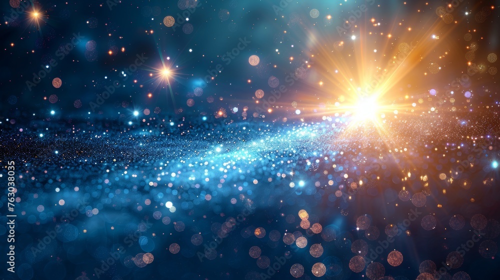 Poster the effect of a transparent sun flare in a lens. a starburst of light with sparkles. modern illustra