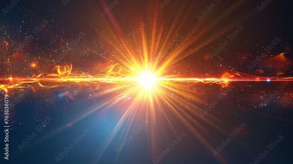 Aufkleber modern sunlight flare effect with rays and spotlight. transparent sunlight flare effect with rays.