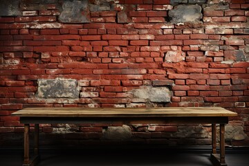 stylist and royal Wide angle Vintage Red brick wall Background, space for text, photographic