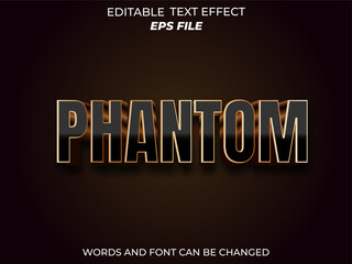 phantom text effect, font editable, typography, 3d text. vector template