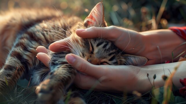 Cats Paws Womens Hands Concept Caring, Banner Image For Website, Background, Desktop Wallpaper