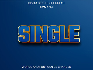 Obraz premium single text effect, font editable, typography, 3d text. vector template