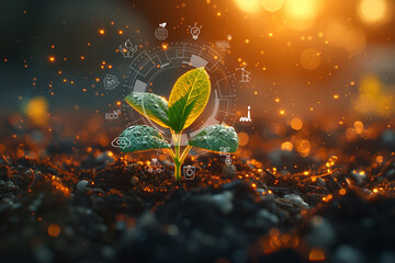 ESG icon concept circulating in the hands, Society and Governance
