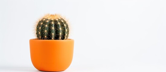 A small cactus in an orange pot adds a pop of color to any office space. Perfect for desk decor and pairs well with office supplies and fashion accessories