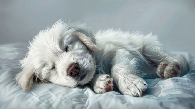 Cute Adorable White Golden Retriever Puppy, Banner Image For Website, Background, Desktop Wallpaper