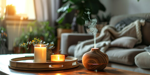 Relaxing Oasis with an Aroma and Candle