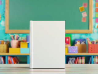 book mockup in classroom education concept