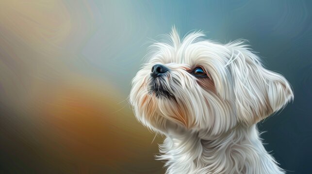Cute Maltese Dog On Background, Banner Image For Website, Background, Desktop Wallpaper