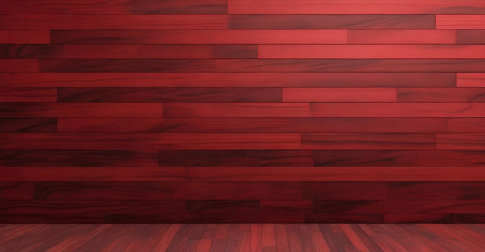 red wall with wooden floor