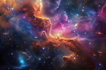 A tapestry of swirling galaxies and nebulae, evoking a sense of infinite celestial majesty