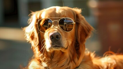 Dog Glasses Golden Retriever Sunglasses, Banner Image For Website, Background, Desktop Wallpaper