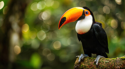 Obraz premium photo of a toucan, Professional photo, outdoor background, with empty copy space