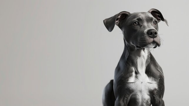 Dog Isolated On White Background, Banner Image For Website, Background, Desktop Wallpaper