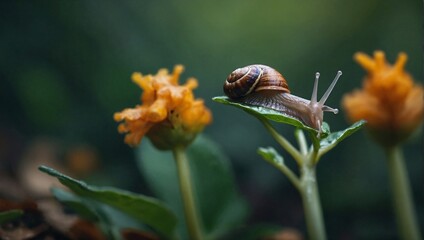 snail on a flower