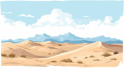 Fototapeta na wymiar Panorama of dunes in a sandy desert sand dunes under